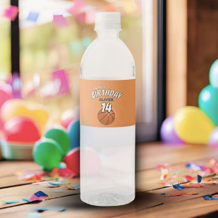 Étiquette Pour Bouteilles D'eau Basketball Ball Sports Joyeux anniversaire