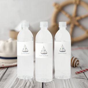 Étiquette Pour Bouteilles D'eau Bateau à voile Nautique Anniversaire I