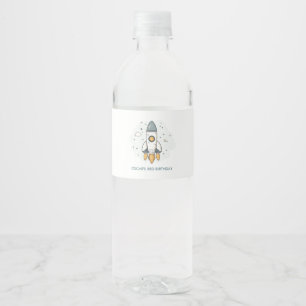 Étiquette Pour Bouteilles D'eau Bateau en roquette beige pastel doux