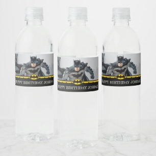 Étiquette Pour Bouteilles D'eau Batman   Chalkboard Joyeux anniversaire