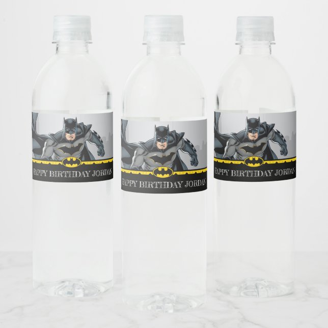 Étiquette Pour Bouteilles D'eau Batman | Chalkboard Joyeux anniversaire (Bouteilles)
