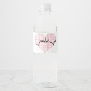 Étiquette Pour Bouteilles D'eau Beat du coeur VII