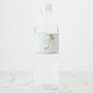 Étiquette Pour Bouteilles D'eau Beau Ours Bleu Aqua Quel Âge Anniversaire