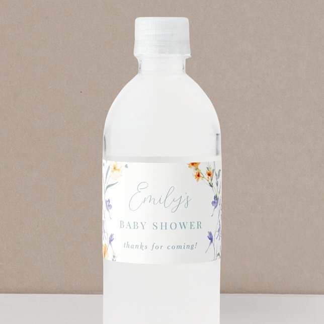 Étiquette Pour Bouteilles D'eau Bébé dans le Baby shower en fleur (Créateur téléchargé)