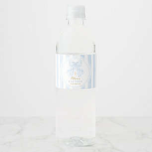 Étiquette Pour Bouteilles D'eau Bébé Garçon Arc-en-Ciel Bleu Baptême