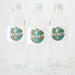 Étiquette Pour Bouteilles D'eau Beber agua