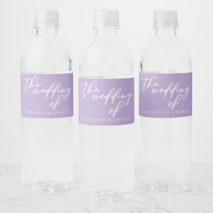 Étiquette Pour Bouteilles D'eau Belle Lilac violet blanc Mariage personnalisé