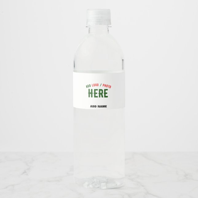 ÉTIQUETTE POUR BOUTEILLES D'EAU BLANC PERSONNALISABLE MODERNE DE MARQUE VÉRIFIÉE S (Devant)