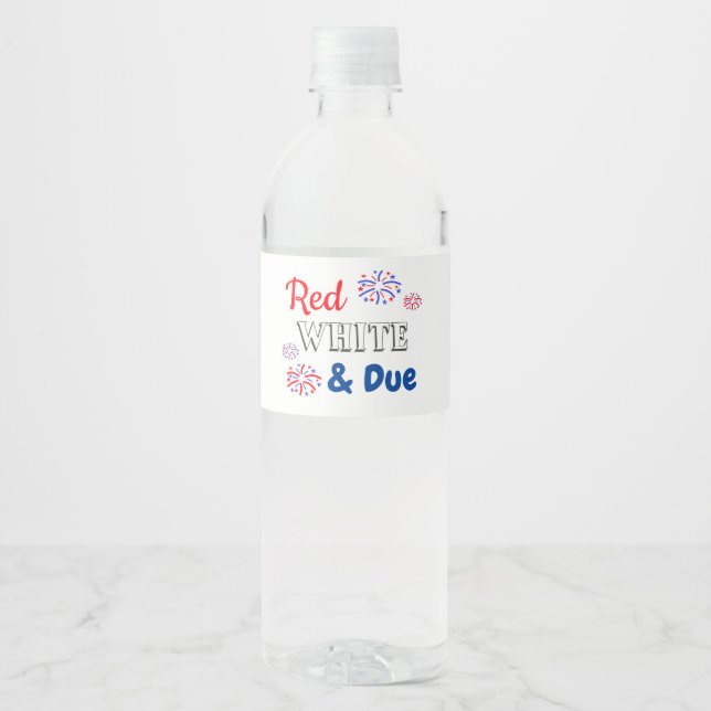 Étiquette Pour Bouteilles D'eau Blanc rouge et échéance (Devant)