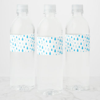 Étiquette Pour Bouteilles D'eau Bleu gouttes.