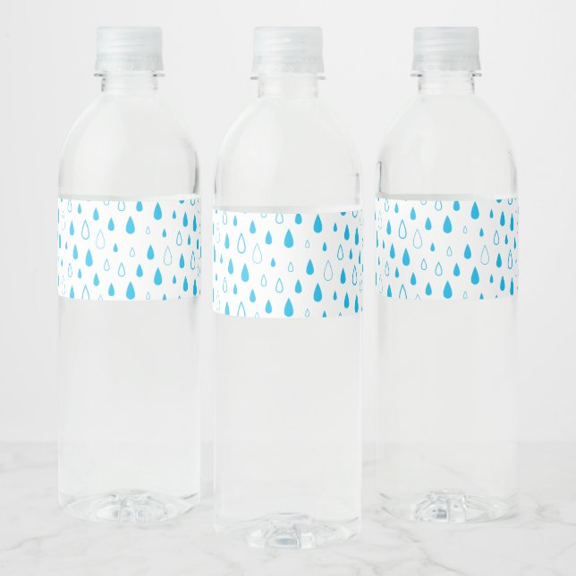 Étiquette Pour Bouteilles D'eau Bleu gouttes. (Bouteilles)