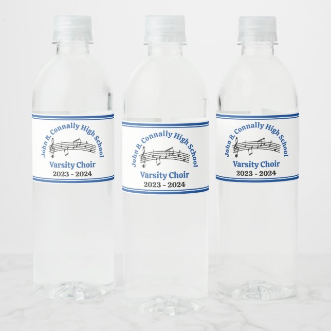 Étiquette Pour Bouteilles D'eau Bleu High School Chaîne personnalisée (Bouteilles)