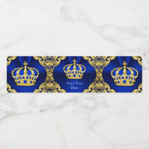 Étiquette Pour Bouteilles D'eau Blue Gold Prince Baby shower bouteille d'eau Étiqu