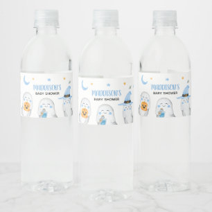 Étiquette Pour Bouteilles D'eau Blue Little Boo Ghost Baby shower