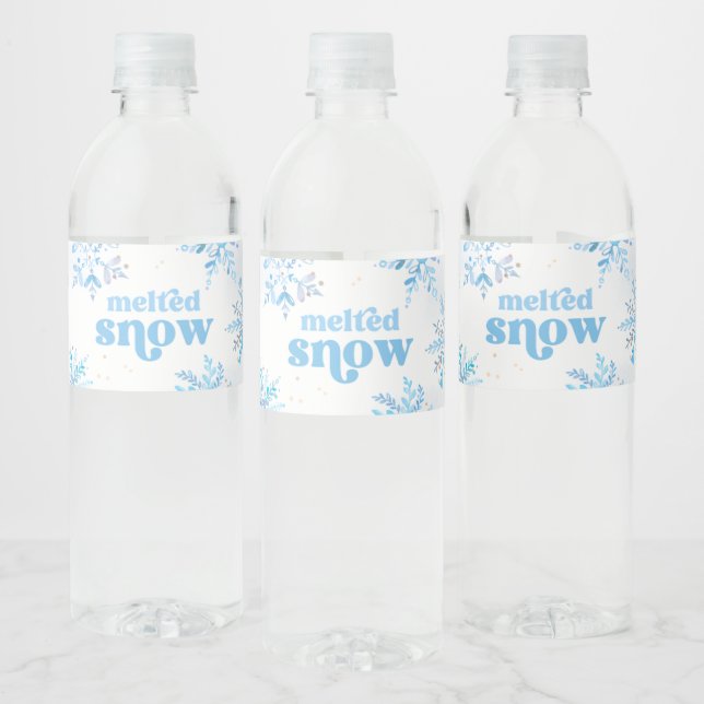 Étiquette Pour Bouteilles D'eau Blue Melted Snow Water Bottle Labels (Bouteilles)