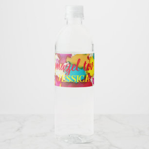 Étiquette Pour Bouteilles D'eau BM Bar Bat mitzvah Confetti
