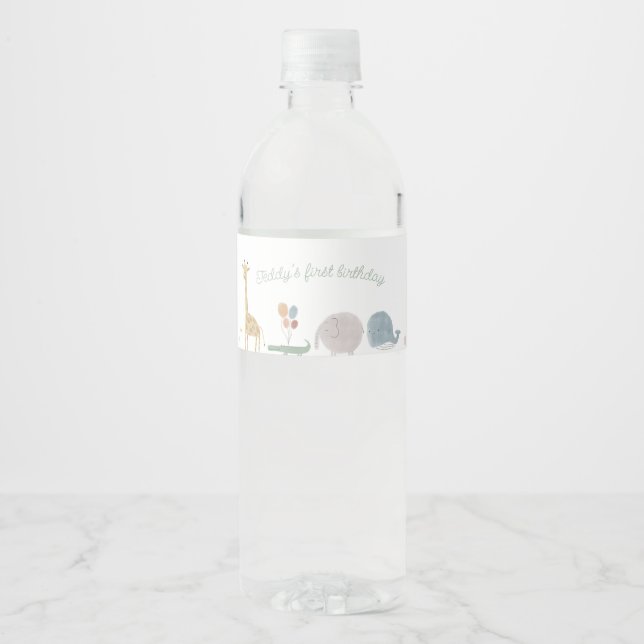 Étiquette Pour Bouteilles D'eau Boho bébé animal (Devant)