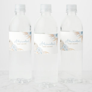 Étiquette Pour Bouteilles D'eau Boho Dusty Citrouille bleu