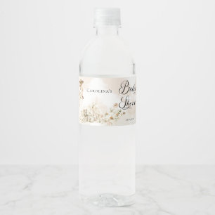 Étiquette Pour Bouteilles D'eau Boho Léopard   Douce Tentation Florale Tropicale p