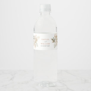 Étiquette Pour Bouteilles D'eau boho pampas herbe et verdure mariage