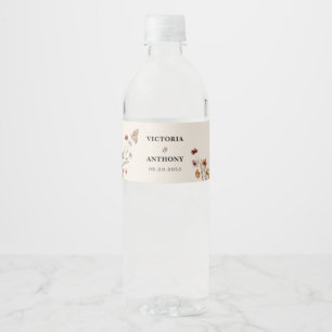 Étiquette Pour Bouteilles D'eau Boho Tiny Fleur sauvage Mariage de bouteille d'eau