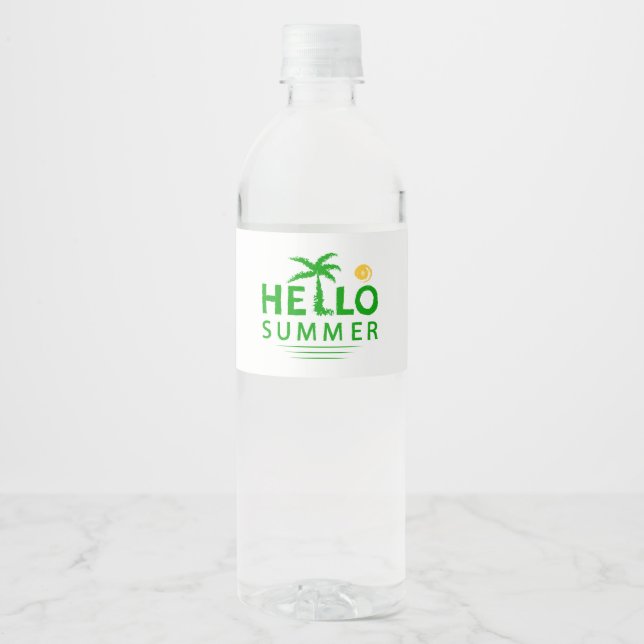 Étiquette Pour Bouteilles D'eau Bonjour été (Devant)