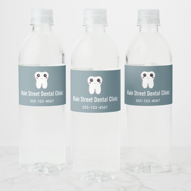Étiquette Pour Bouteilles D'eau Bonne dent dentaire souriante (Bouteilles)