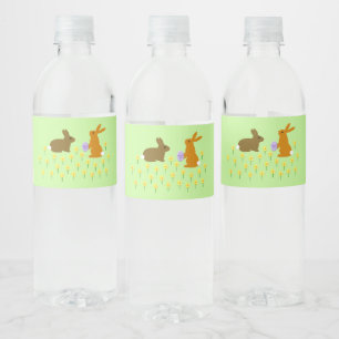 Étiquette Pour Bouteilles D'eau Bonnets de Pâques et jonquilles