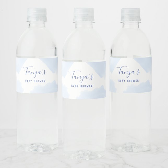 Étiquette Pour Bouteilles D'eau Bouteille bleue étiquette, baby shower (Bouteilles)