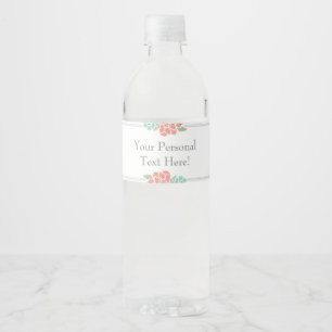 Étiquette Pour Bouteilles D'eau Bouteille d'eau florale Étiquette Baby shower cora