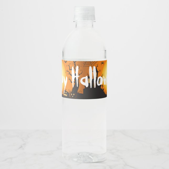 Étiquette Pour Bouteilles D'eau Bouteille d'Halloween (Devant)