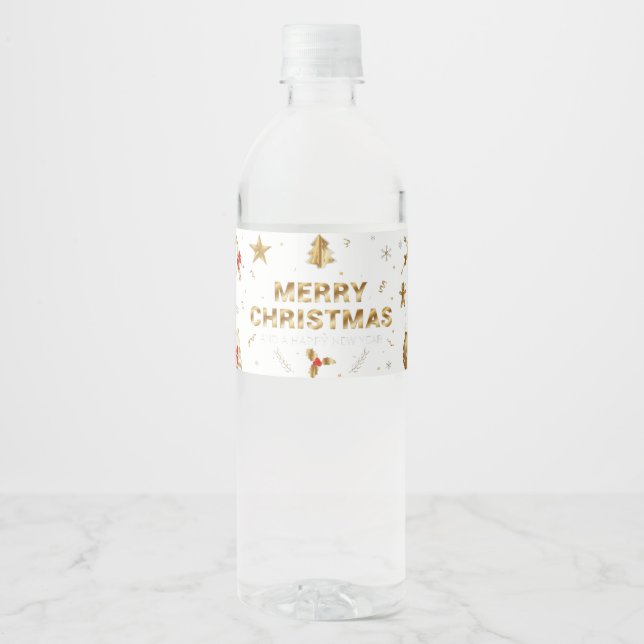 Étiquette Pour Bouteilles D'eau Bouteille pour Noël  (Devant)