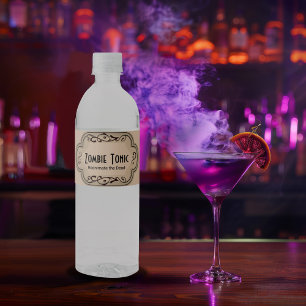 Étiquette Pour Bouteilles D'eau Bris et Boos Apothécaire Tonique Zombie