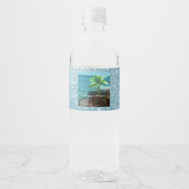 Étiquette Pour Bouteilles D'eau Brise tropicale (Devant)