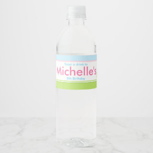Étiquette Pour Bouteilles D'eau Brunette Cute Princesse et Dragon Anniversaire