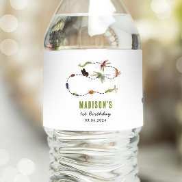 Étiquette Pour Bouteilles D'eau Bugs & Insectes Vintage fête d'anniversaire