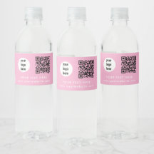 Business Logo QR Code Text Website Pink Customer