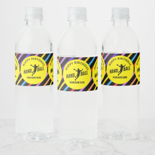 Étiquette Pour Bouteilles D'eau Cadeau d'anniversaire pour fille de handball, Cade