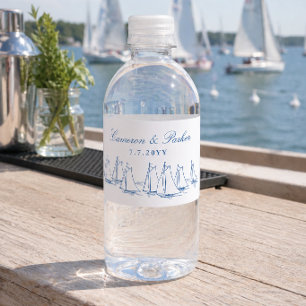 Étiquette Pour Bouteilles D'eau Cadeau de mariage du club de yacht de régate de vo