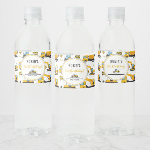 Étiquette Pour Bouteilles D'eau Camions de construction sur mesure Boissons à thèm