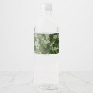 Étiquette Pour Bouteilles D'eau Camo vert