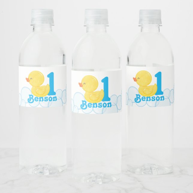 Étiquette Pour Bouteilles D'eau Canard en caoutchouc personnalisé (Bouteilles)