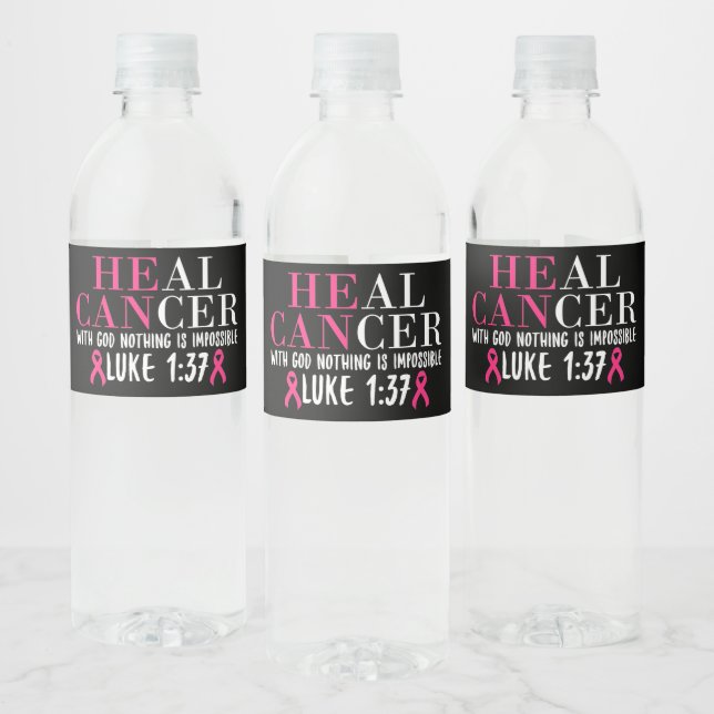Étiquette Pour Bouteilles D'eau Cancer du sein (Bouteilles)