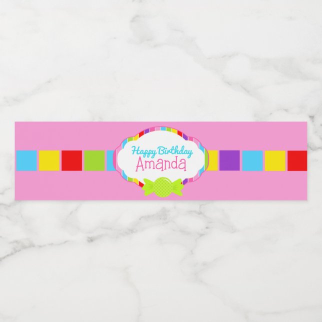 Étiquette Pour Bouteilles D'eau Candyland Inspirée Bouteilles d'eau Wrappers (Étiquettes simples)