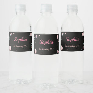 Étiquette Pour Bouteilles D'eau Candyland noir et rose