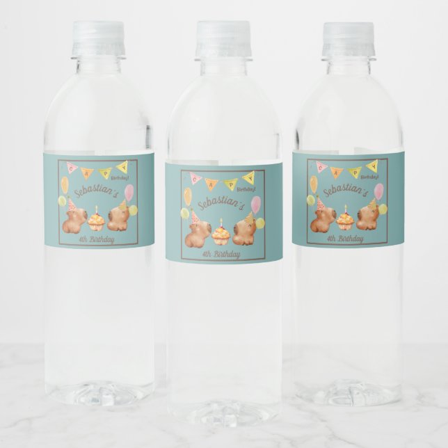 Étiquette Pour Bouteilles D'eau Capybara Wonderland (Bouteilles)