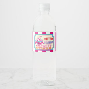 Étiquette Pour Bouteilles D'eau Carnaval ou cirque, Hot rose Anniversaire Spectacu