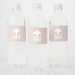 Étiquette Pour Bouteilles D'eau Carousel Flore rose pâle Personnalisé