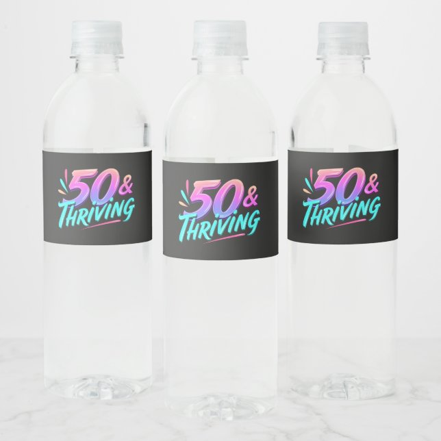 Étiquette Pour Bouteilles D'eau Célébrer 50e anniversaire et prospérer (Bouteilles)