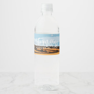 Étiquette Pour Bouteilles D'eau Champ de blé doré rustique ensoleillé campagne d'é